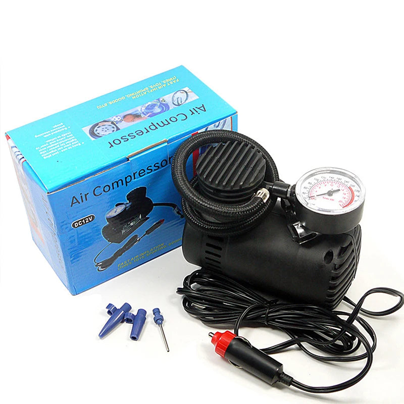 12V Corded Tire Inflator with Analog Gauge, 300 PSI