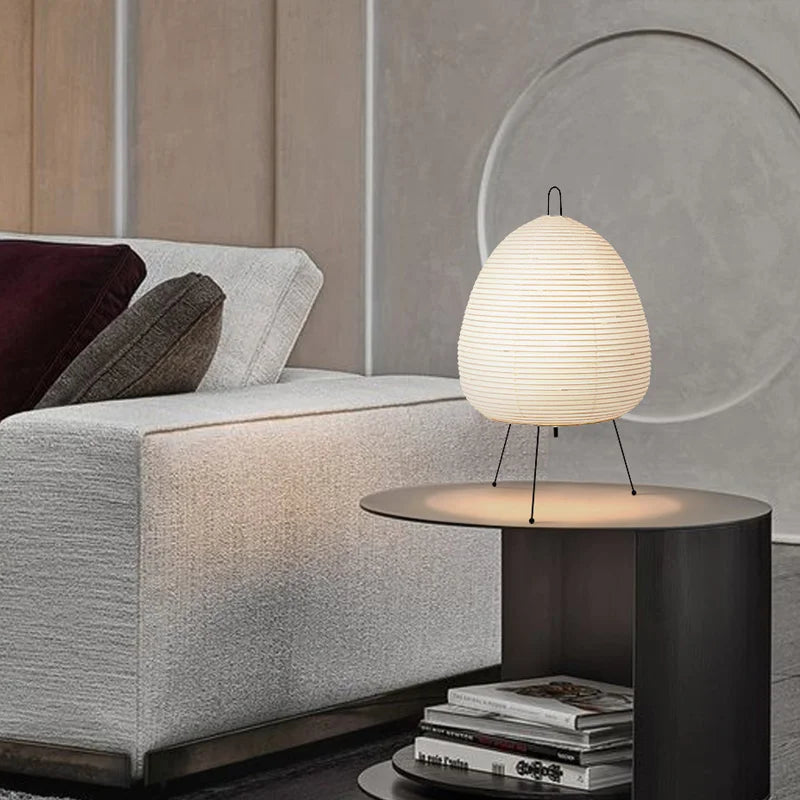 Rice Paper Table Lamp – Japanese-Style Tripod Light