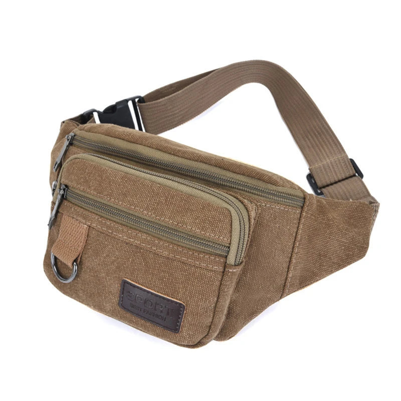 Canvas Waist Bag – Unisex Belt Bag, Bum Bag & Phone Pouch for Travel & Daily Use