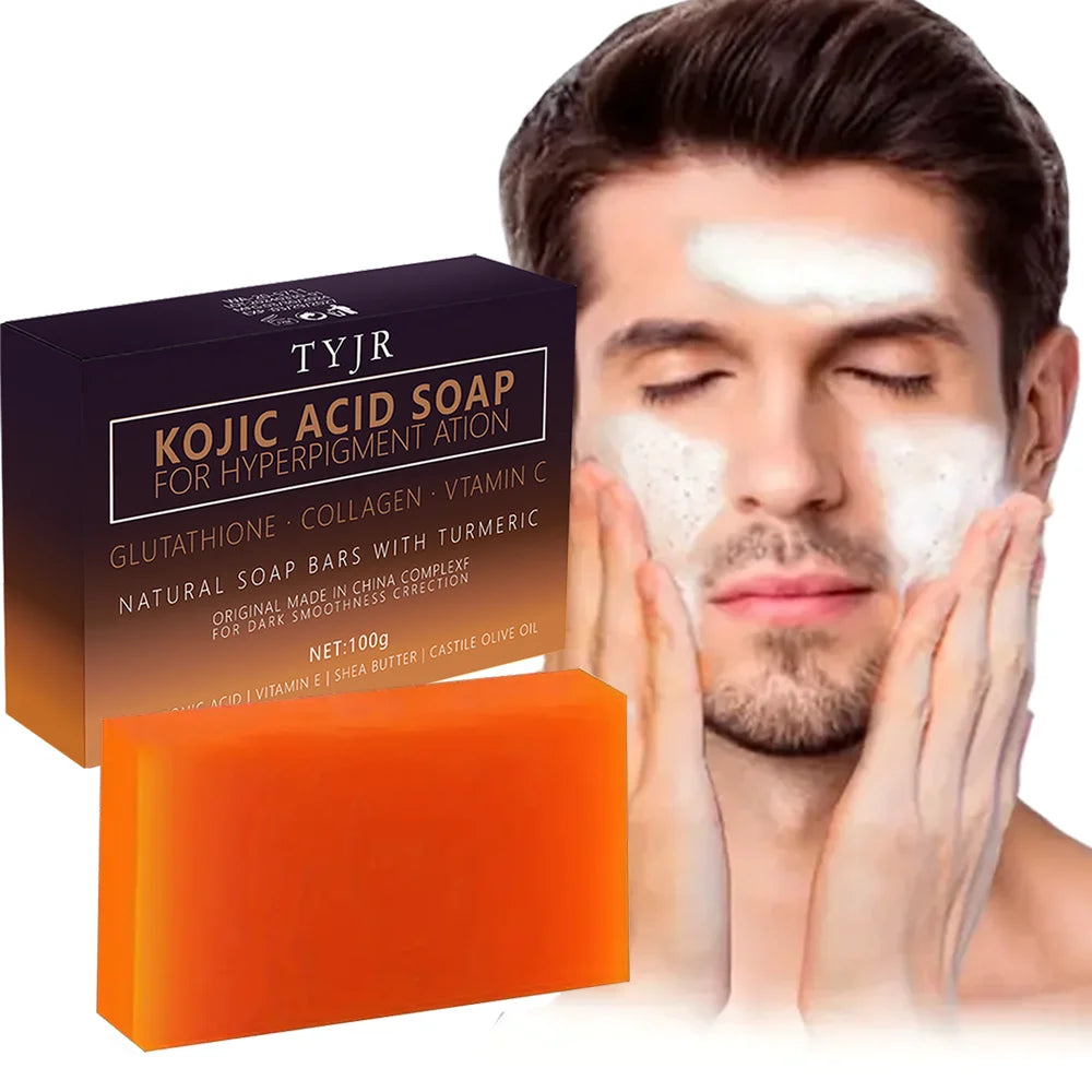 Turmeric & Kojic Acid Handmade Soap Bar – Deep Cleansing, Exfoliating & Brightening for Face & Body