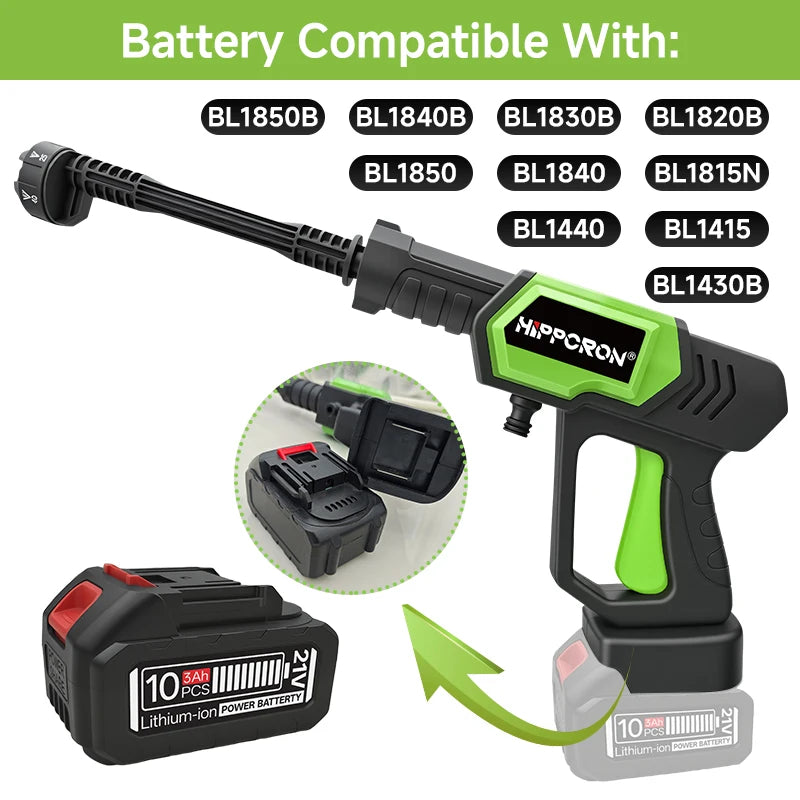1450PSI Cordless Pressure Washer – 6-in-1 Adjustable Nozzle, Portable All-in-One for Car, Home & Garden (Battery Not Included)