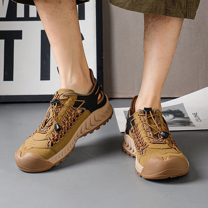 Men's Mesh-Lined Elastic-Band Sandals