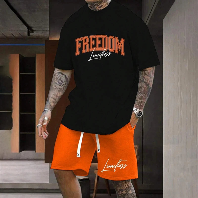 Men's Basketball Sport Outdoor Leisure Set – Loose Comfortable Holiday Casual Suit (Up to 6XL)