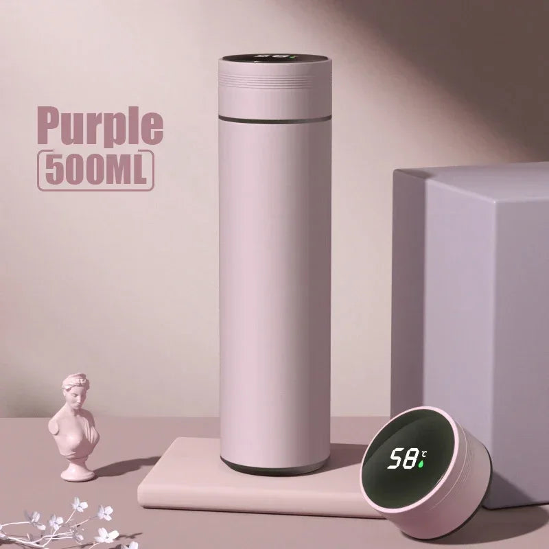 Trebalena 500ml Temperature Display Vacuum Thermos Bottle – 304 Medical-Grade SS, 24Hr Hot & Cold, Touch Temp Lid, 8 Colors