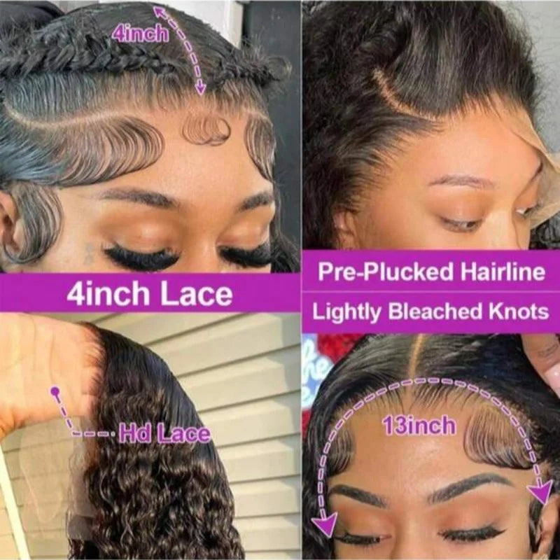 250 Density Lace Front Wig Human Hair 13x4 Jerry Curly Wigs for Women Pre Plucked with Natural Hair Brazilian Virgin
