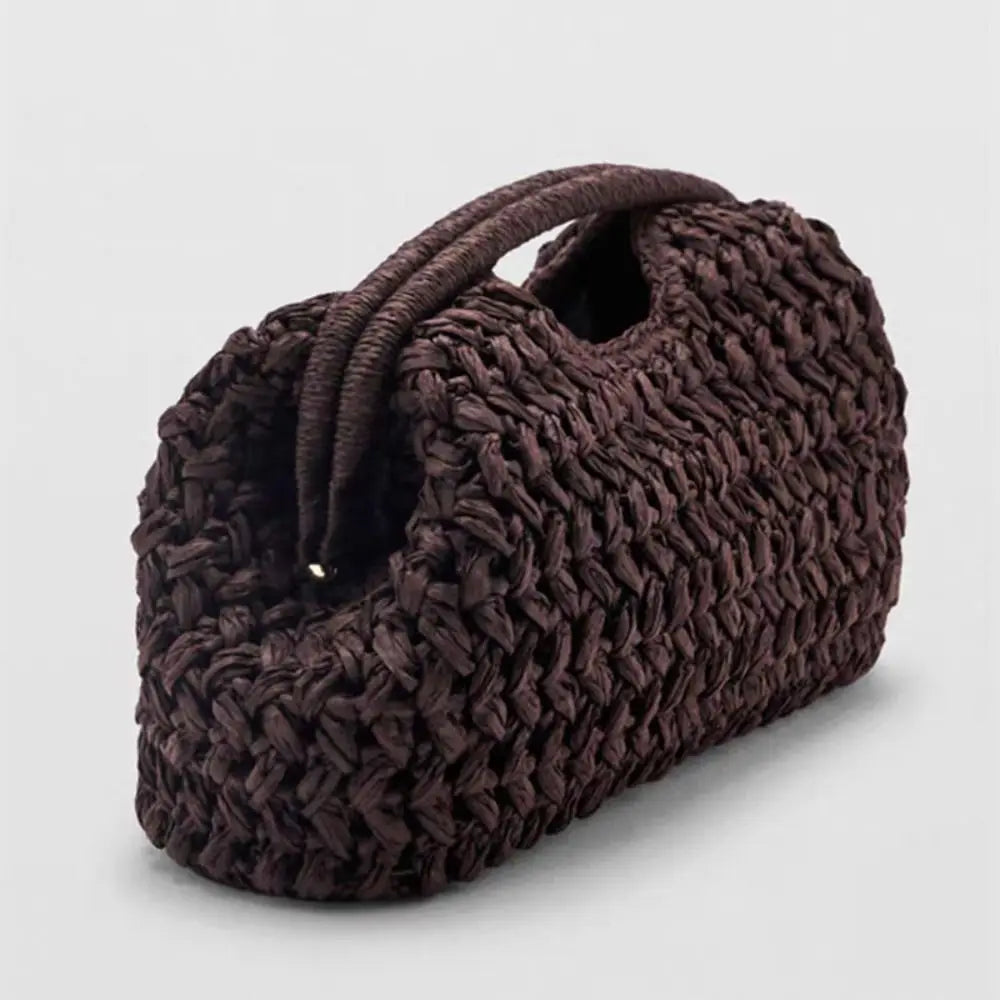 Elegant Woven Straw Clutch Bag – Large Capacity Beach Wallet Travel Handbag for Women