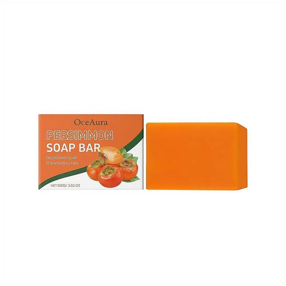 Natural Persimmon Deodorant Soap Bar – Odor Control & Daily Cleansing for Men & Women, 100g