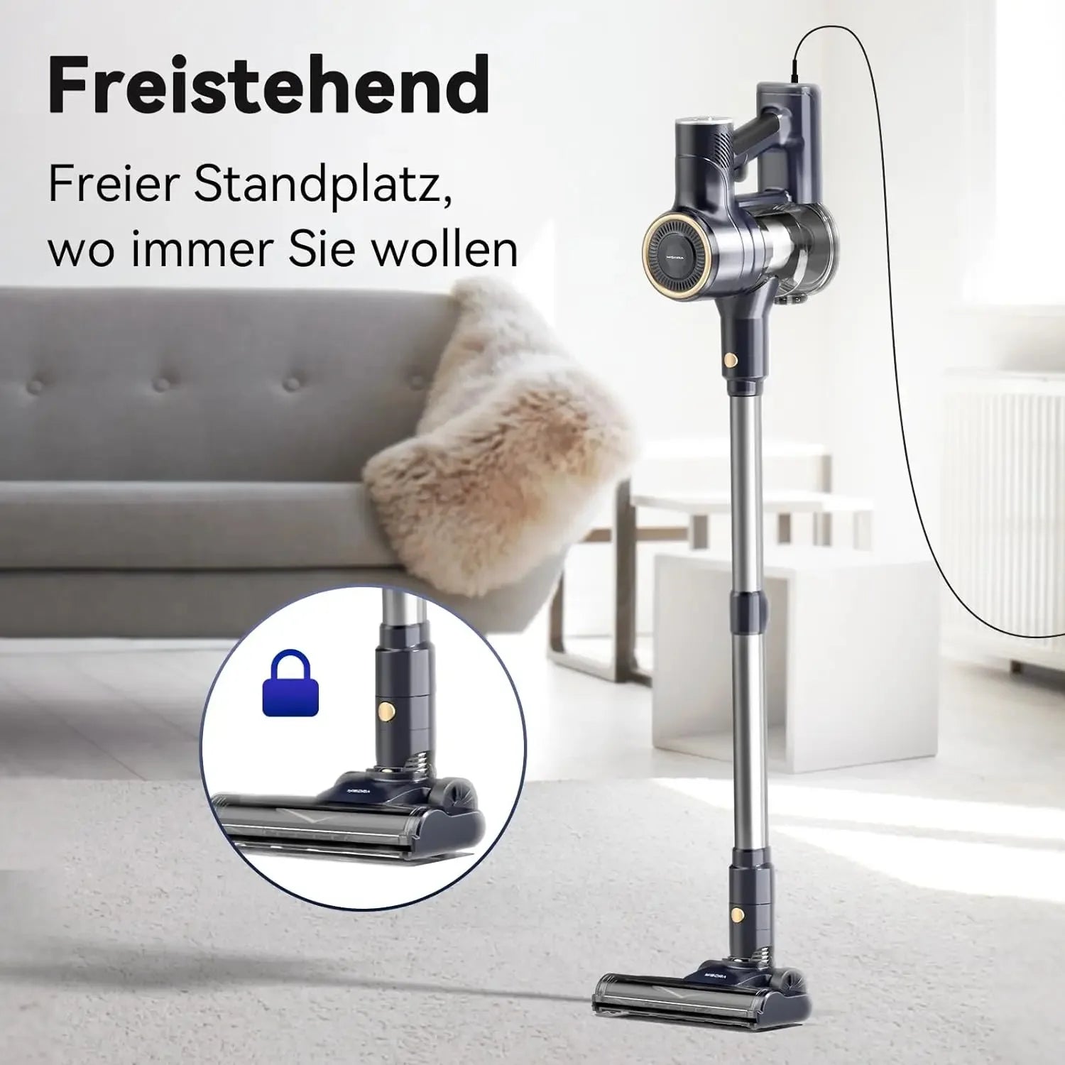 INSE I8 Corded Stick Vacuum Cleaner — 25KPa 600W 6-in-1 Lightweight Handheld for Carpet & Pet Hair, Free-Stand Design