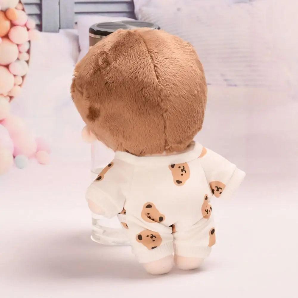 Doll Pajamas with Eye Mask – 15cm & 20cm Cotton Cartoon Doll Sleep Clothes & Bathrobe