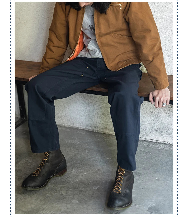 Double Knee Canvas Work Pants – Men's Heavyweight Cotton Carpenter Pants
