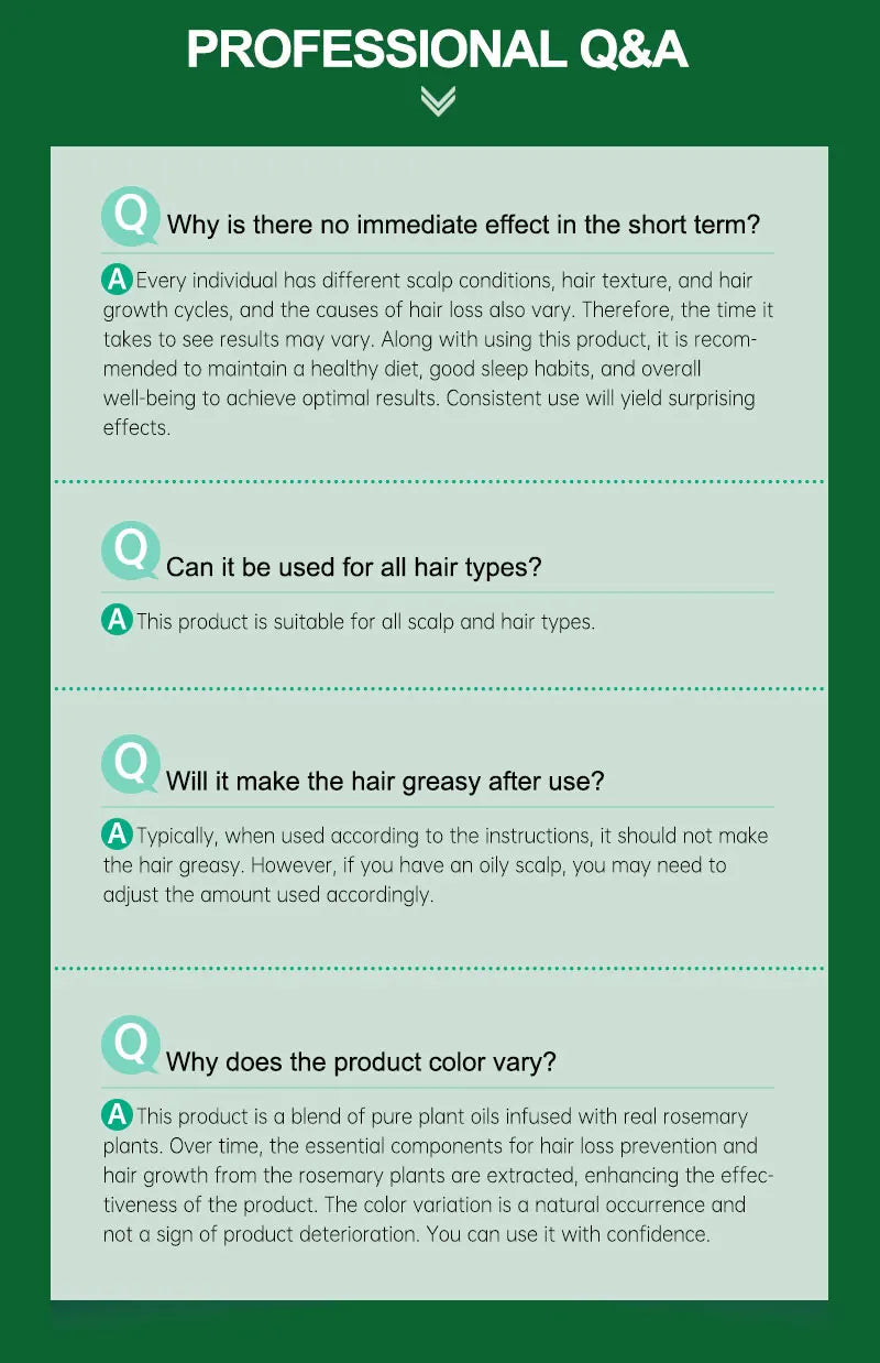 PURC Rosemary Oil Hair Treatment Ginger Hair Care Products for Men Women Smoothing Anti-Frizz Hair Care