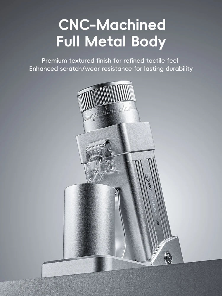 Electric Burr Coffee Grinder — 72W Conical Burr, 11+ Grind Settings, Aluminum Body