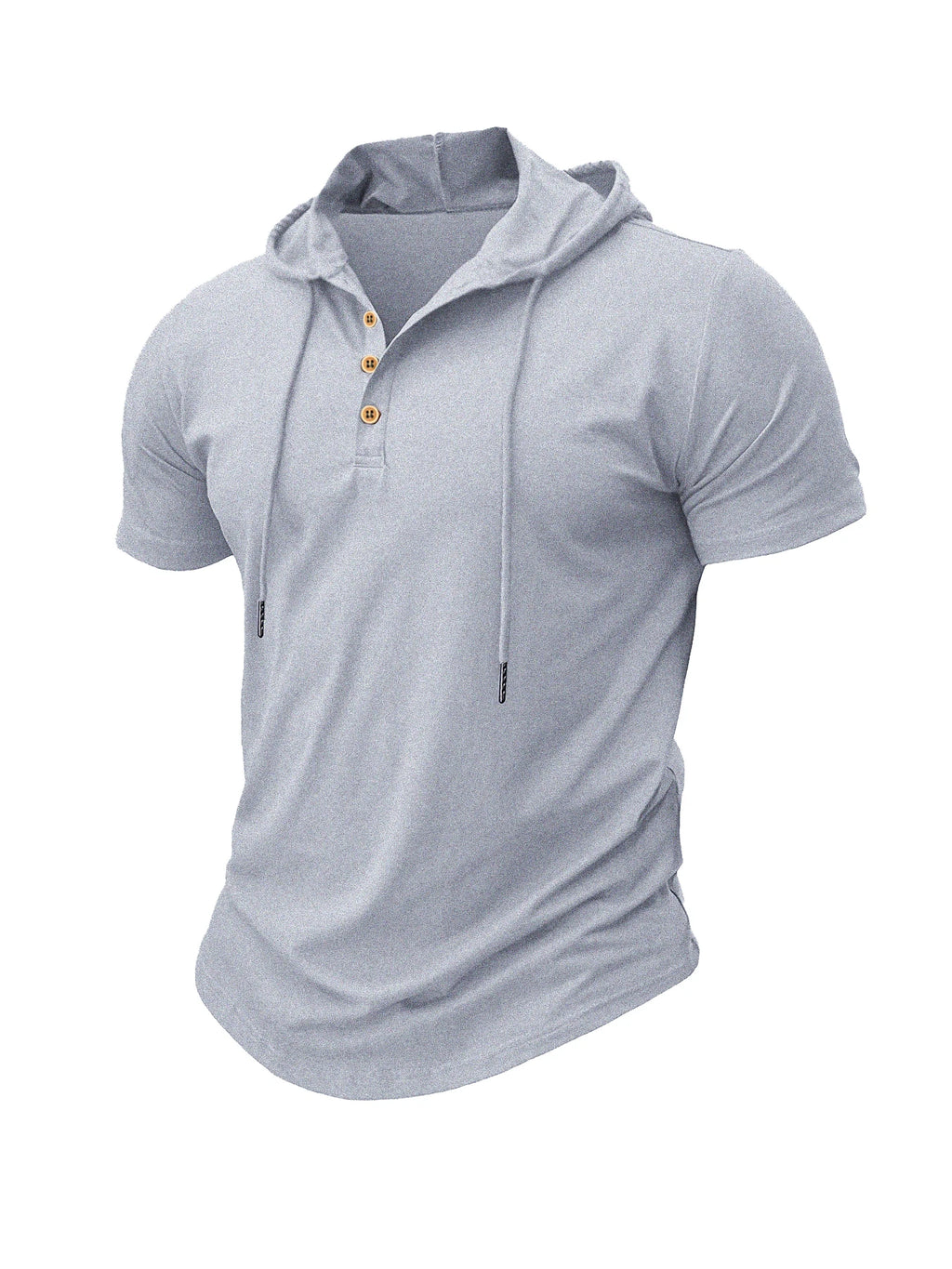 Men's Hooded Short-Sleeve Gym T-Shirt — Athletic Training Tee with Hood