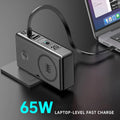 65W GaN 6-in-1 Power Bank with Qi2.2 25W Magnetic Wireless Charging for iPhone, Apple Watch & Laptop
