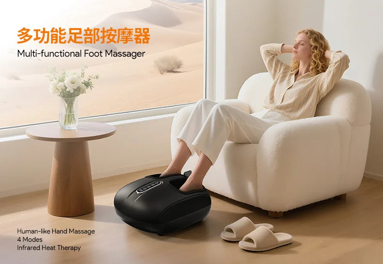Jinkairui Automatic Foot Massage Machine — Full Wrap Rollers, Sole Kneading & Airbag Pressing