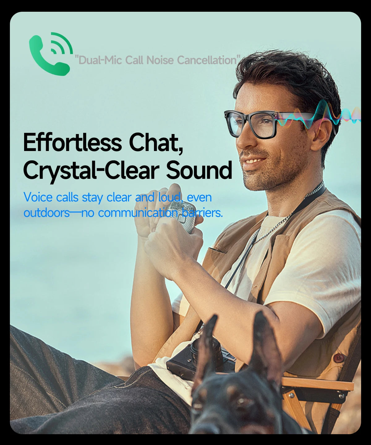 800W Camera AI Smart Glasses — Color-Changing Lenses, AI Translation, HD Video & Waterproof Calling