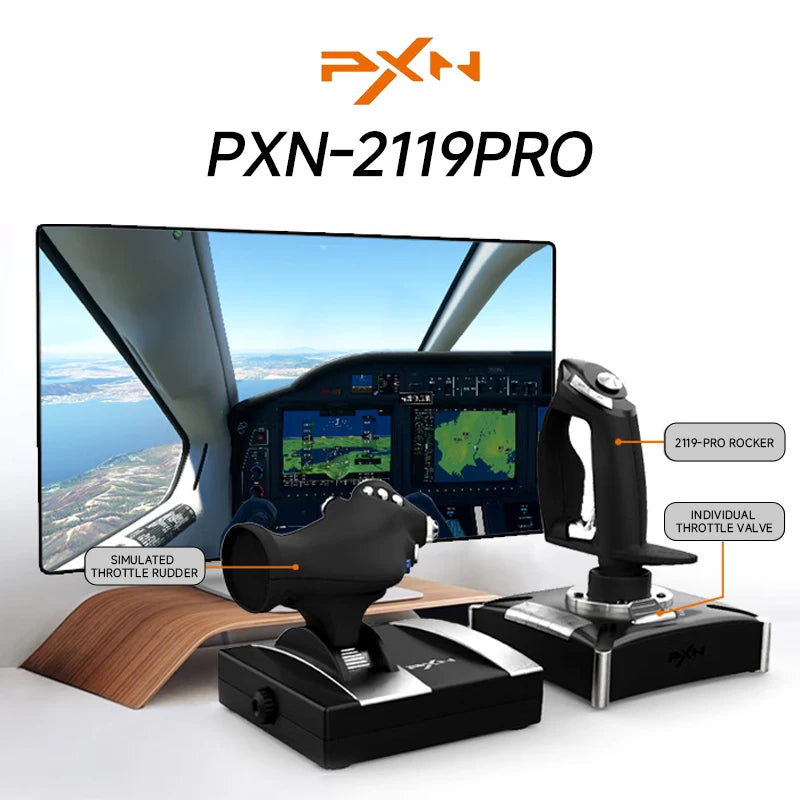 PXN 2119 PRO Flight Simulator Joystick – Vibration Gamepad for PC & PS4