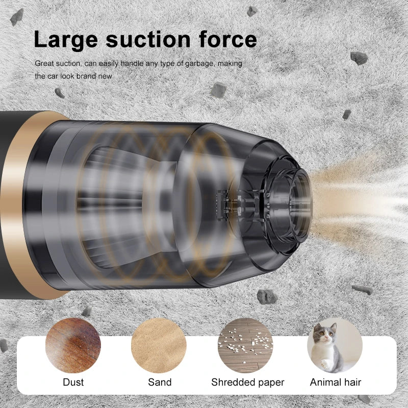 Wireless Portable Handheld Vacuum Cleaner — 7W Cordless Mini Vac for Car, Carpet, Sofa & Keyboard