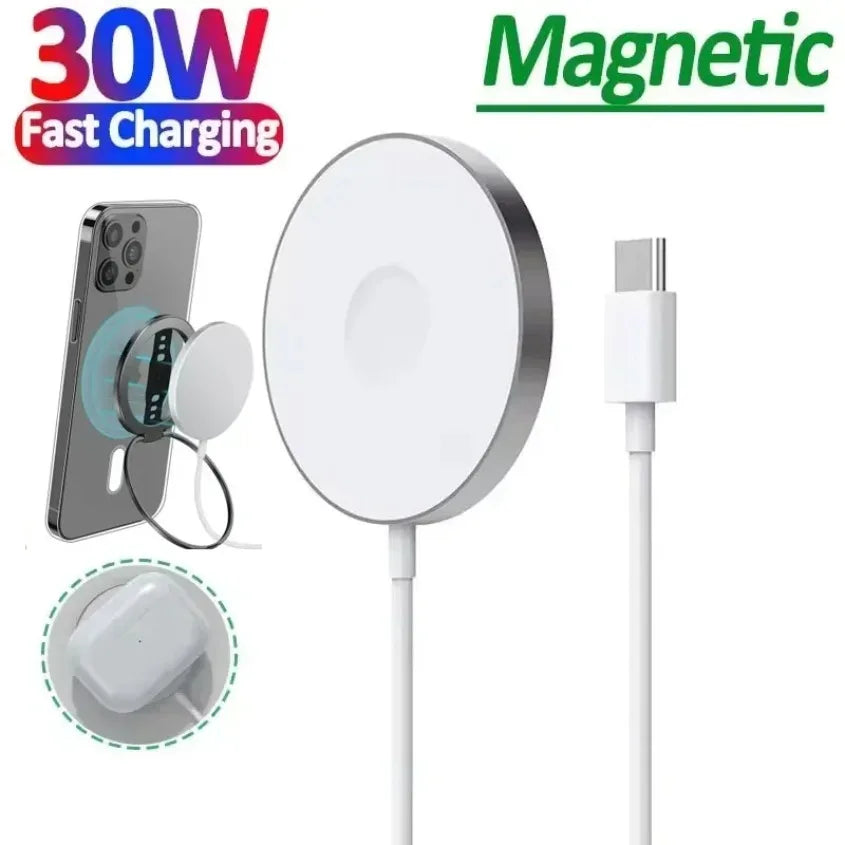 30W Magnetic Wireless Fast Charger for iPhone 16 15 14 Pro Max & iPad