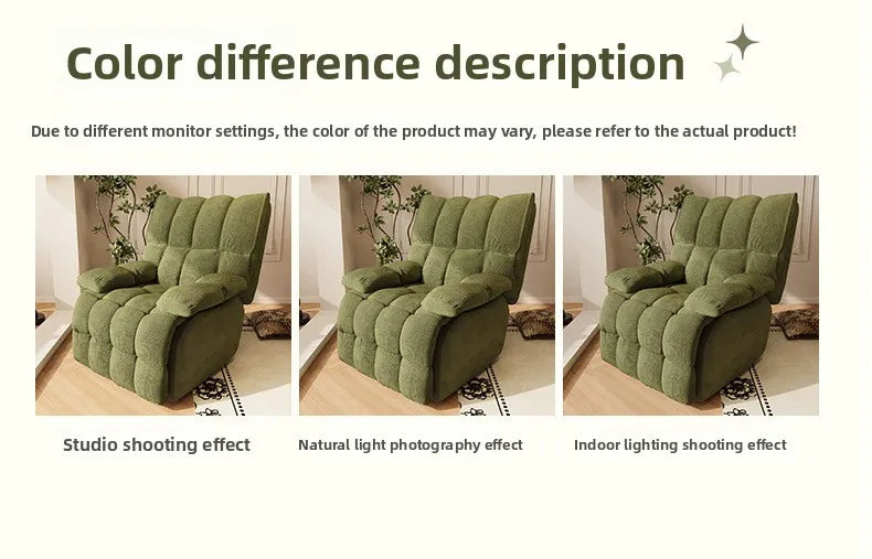 Five-Position Fabric Lounge Chair with Padded Arms