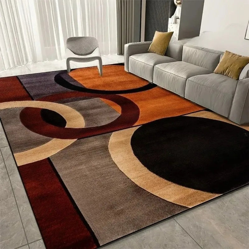 Modern Curve Non-Slip Area Rug – Durable Floor Mat for Living Room, Bedroom & Kitchen, 4 Colors & 3 Sizes