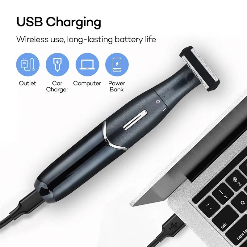 GZHJGOS 4-in-1 Electric Hair Trimmer for Women & Men – Face, Eyebrow, Nose, Body, USB Rechargeable