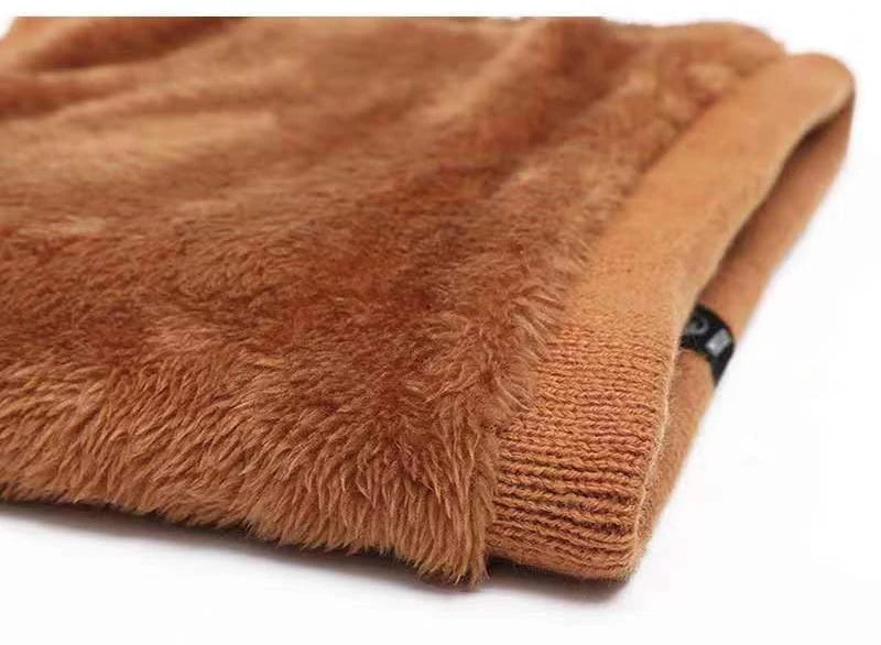 Knitted Winter Neck Warmer Scarf — Thick Fleece-Lined Unisex Face Cover