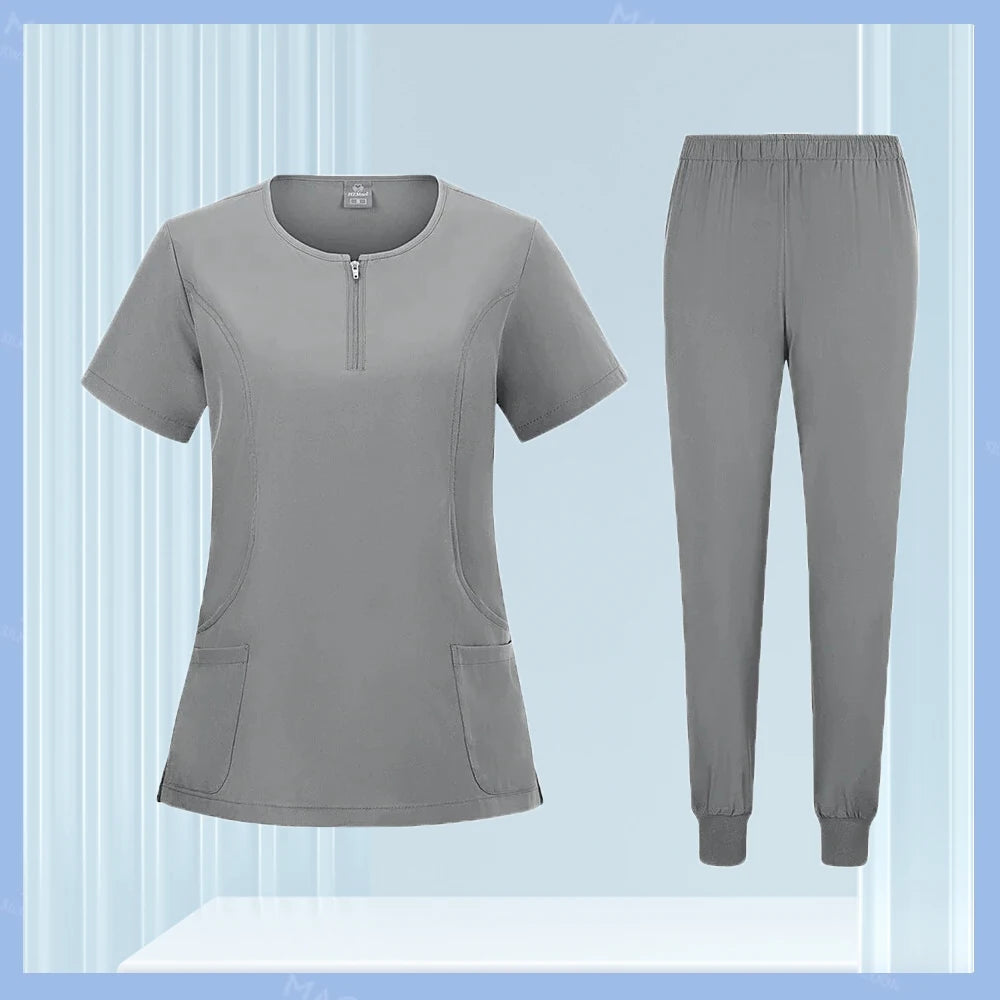 Medical Scrubs Set for Women & Men – Short Sleeve Stretch Scrub Uniform