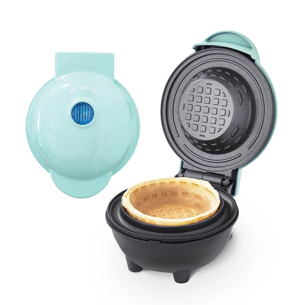 Mini Waffle Bowl Maker — 110V/220V Breakfast Machine for Egg Tart, Ice Cream & Egg Roll