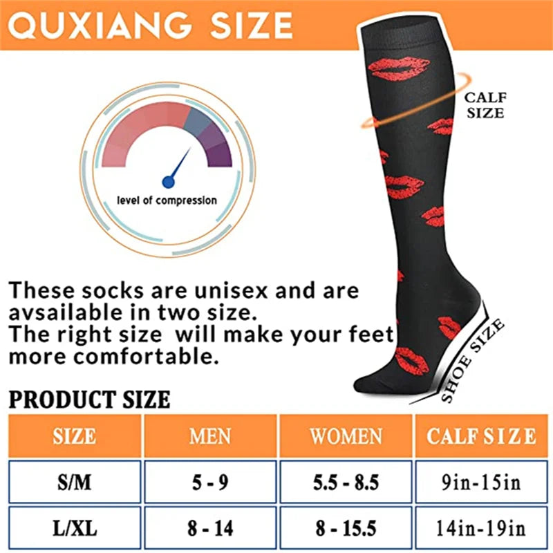 Knee High Compression Stockings 20-30mmHg – 6 Pairs Sports, Medical, Varicose Veins, Pregnancy, Edema & Diabetes