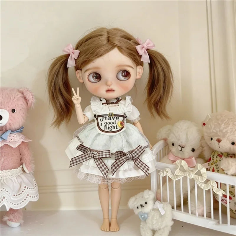 Blythe Doll Outfit Clothing Set – Princess Lace Maid Skirt & Vintage Dress Accessories for OB24 OB22 1/6