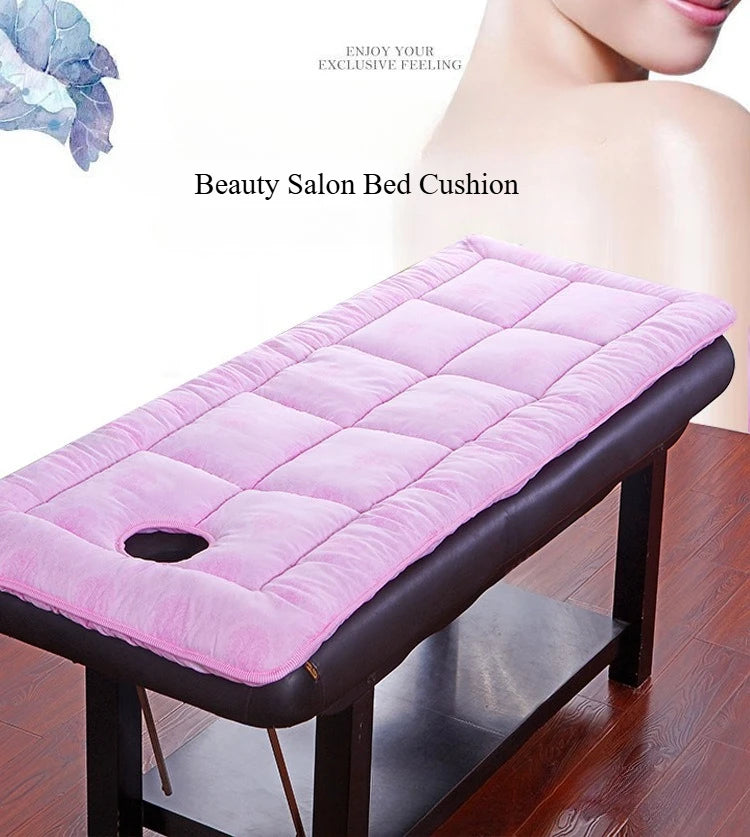 Spa & Massage Table Mattress Topper with Face Hole – Non-Slip Salon Bed Pad