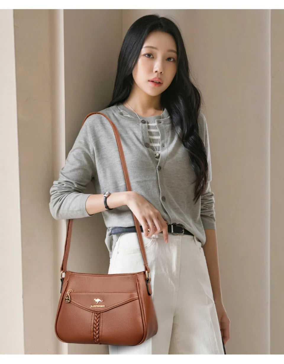 VANDERWAH Luxury PU Flap Shoulder Bag – Letter & Sequin Designer Crossbody Handbag for Women