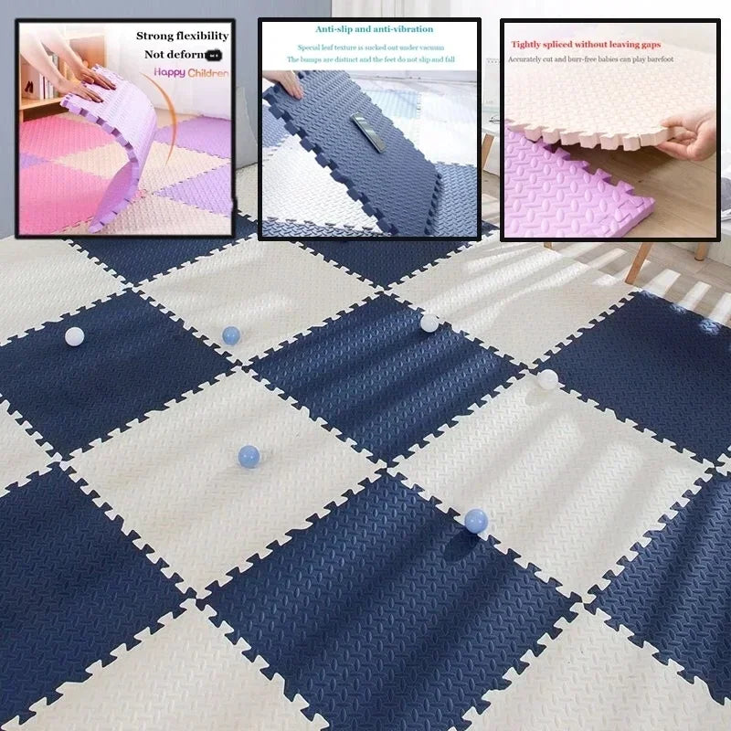EVA Foam Baby Puzzle Play Mat – 8-16 Piece Kids Floor Carpet & Educational Toy, 30x1cm Tiles