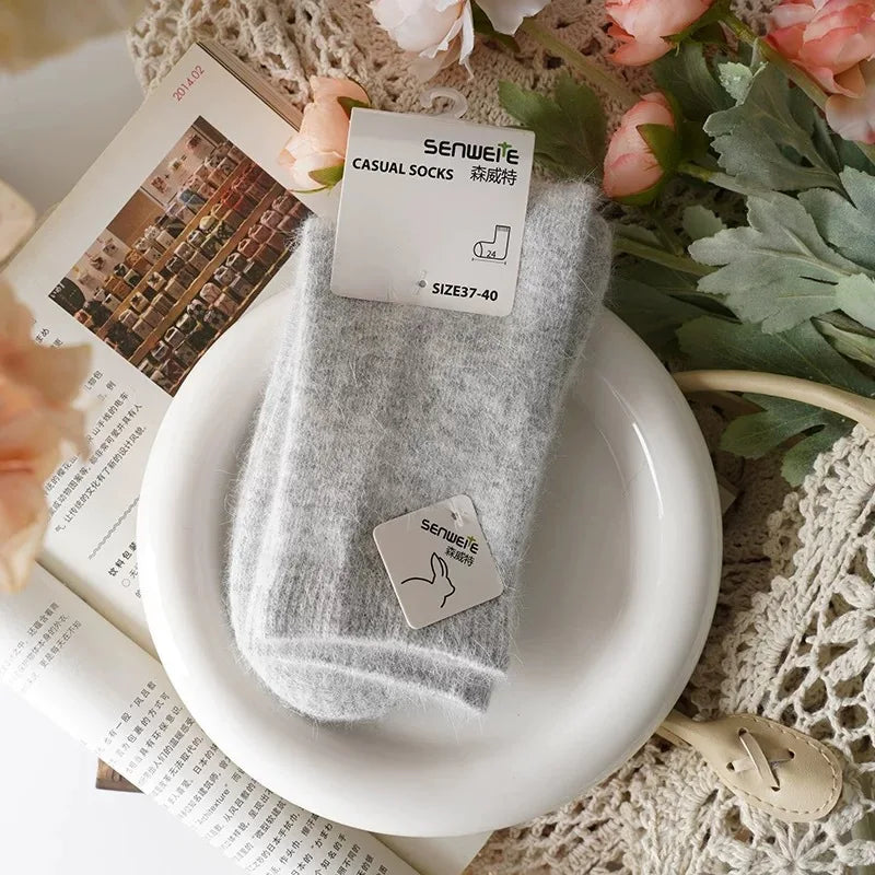 Thick Cashmere-Blend Winter Crew Socks