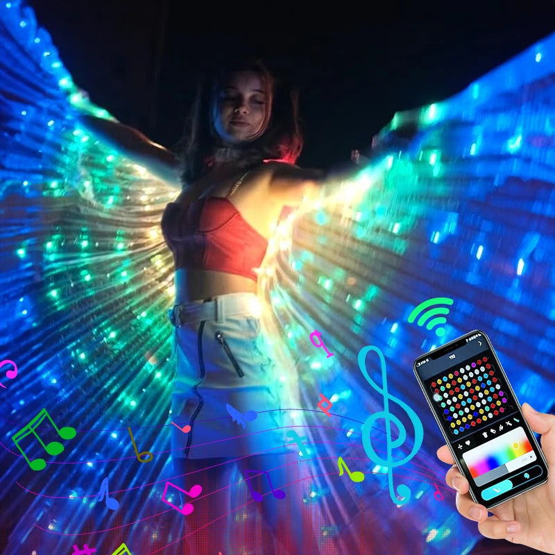 RGB LED Butterfly Wings Costume — Belly Dance & Halloween Dress-Up