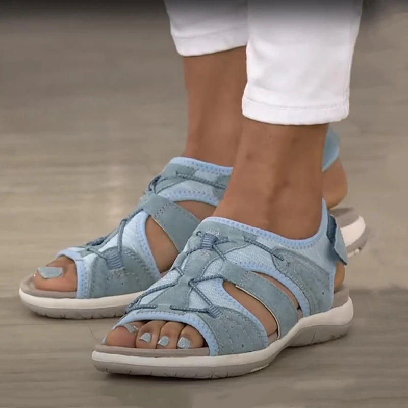 Women's Hollow-Out Adjustable Flat Sandals – Casual Beach Streetwear