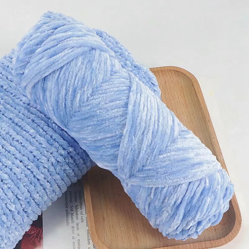 Chenille Soft Velvet Yarn – 95g Blended Knitting Wool for Crochet Scarves, Baby Blankets & Hats