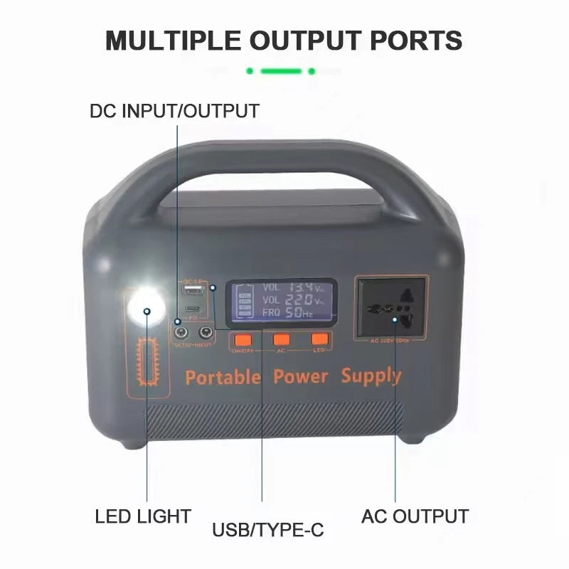 400W Portable Power Station Solar Generator — Off-Grid Power for Camping & Outdoors
