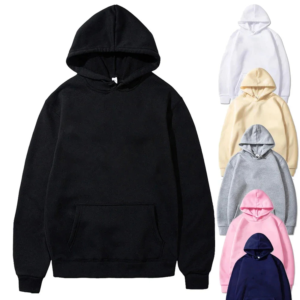 Men's Fleece Oversized Pullover Hoodie — Warm Casual Multi-Color Sweatshirt