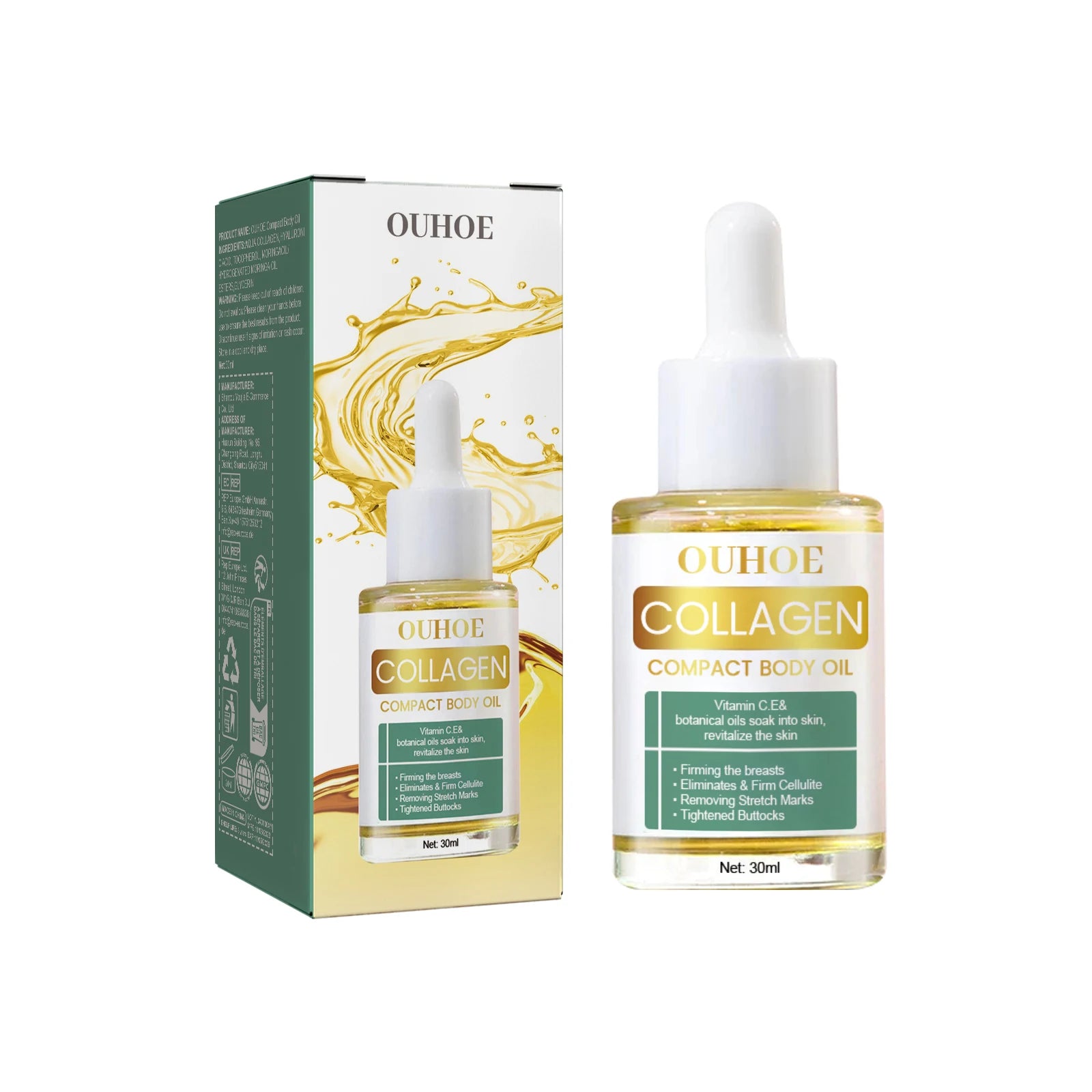 Ouhoe Collagen Body Oil — Skin Tightening, Firming & Anti-Stretch Mark Massage Oil 30ml