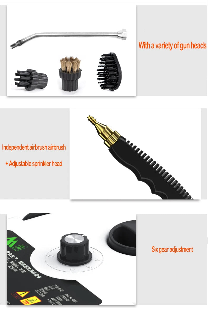 Steam Cleaner – High Temperature Sterilization for AC, Kitchen Hood & Car (110V US / 220V EU)