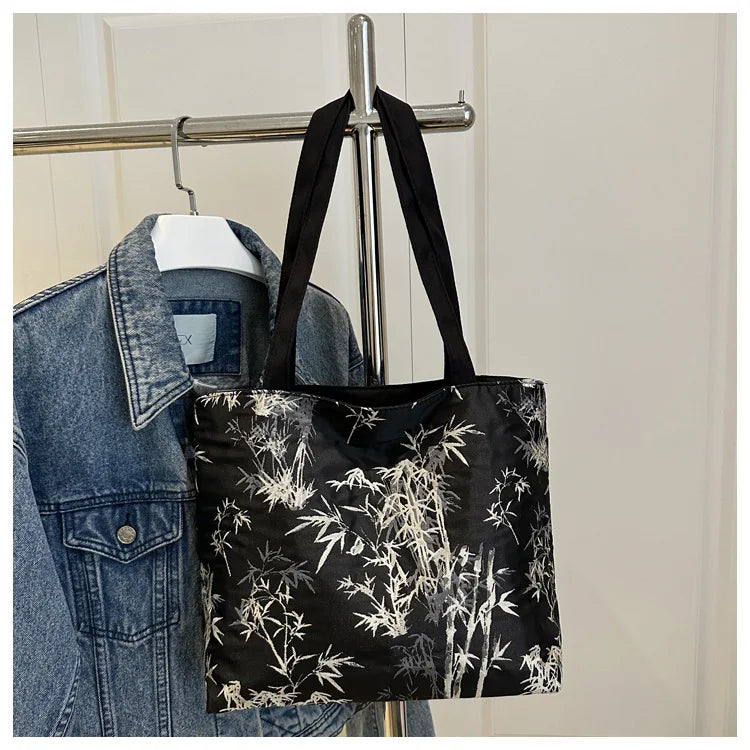 Floral Embroidery PU Tote Bag – Large Capacity Shoulder Crossbody Armpit Bag for Women