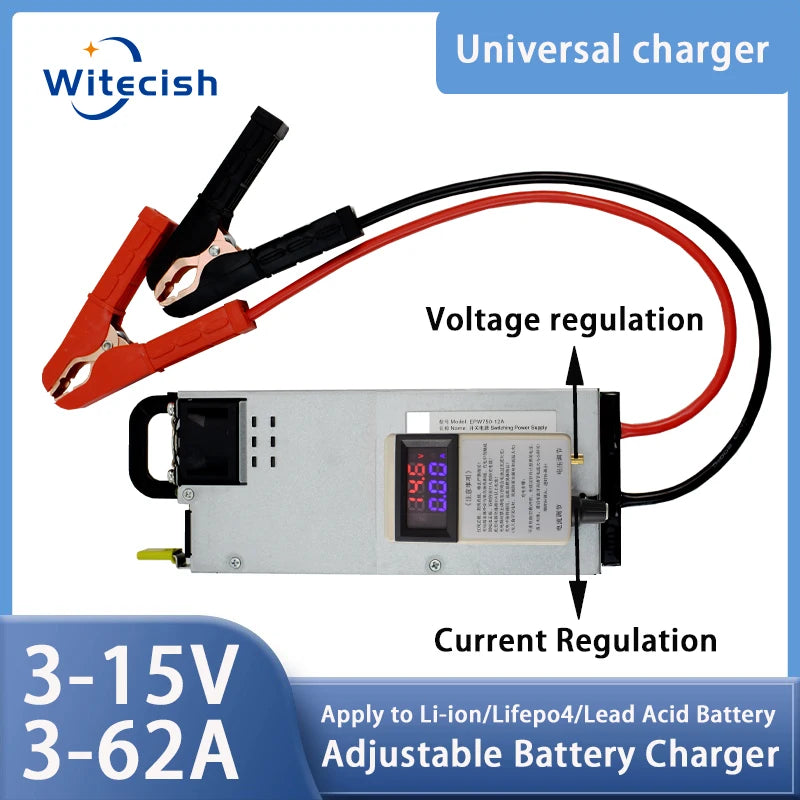 LiFePO4 Battery Charger 12V 62A — Fast Charging for Lithium Iron Phosphate Battery Banks