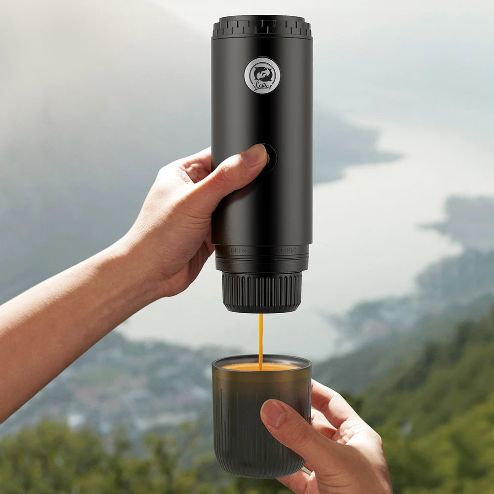 Espresso on the Go — 2-in-1 Portable Capsule & Powder Coffee Maker | USB-Powered, Nespresso & Dolce Gusto Compatible