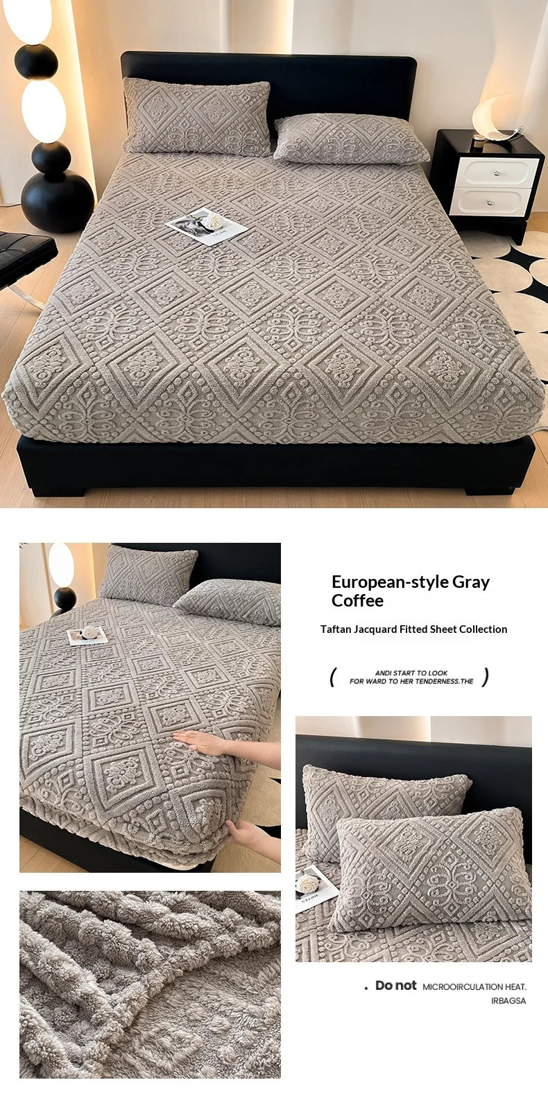 Winter Coral Plush Mattress Cover – High Elasticity Anti-Slip Breathable Bed Sheet