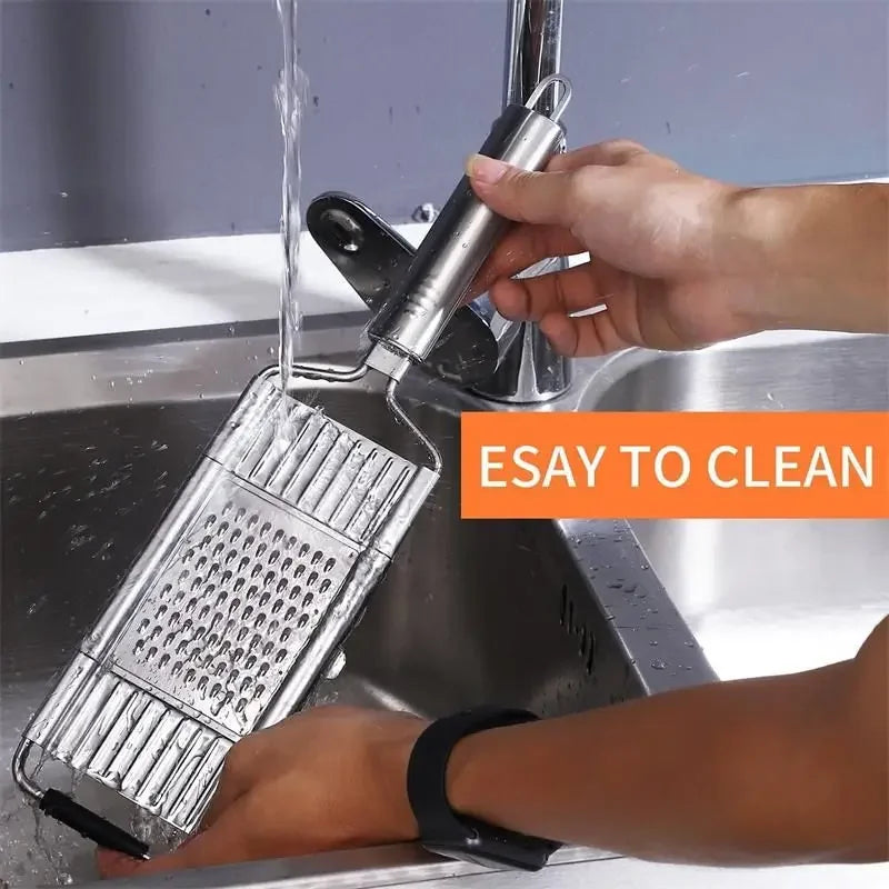 Manual Vegetable Slicer & Grater with Interchangeable Blades