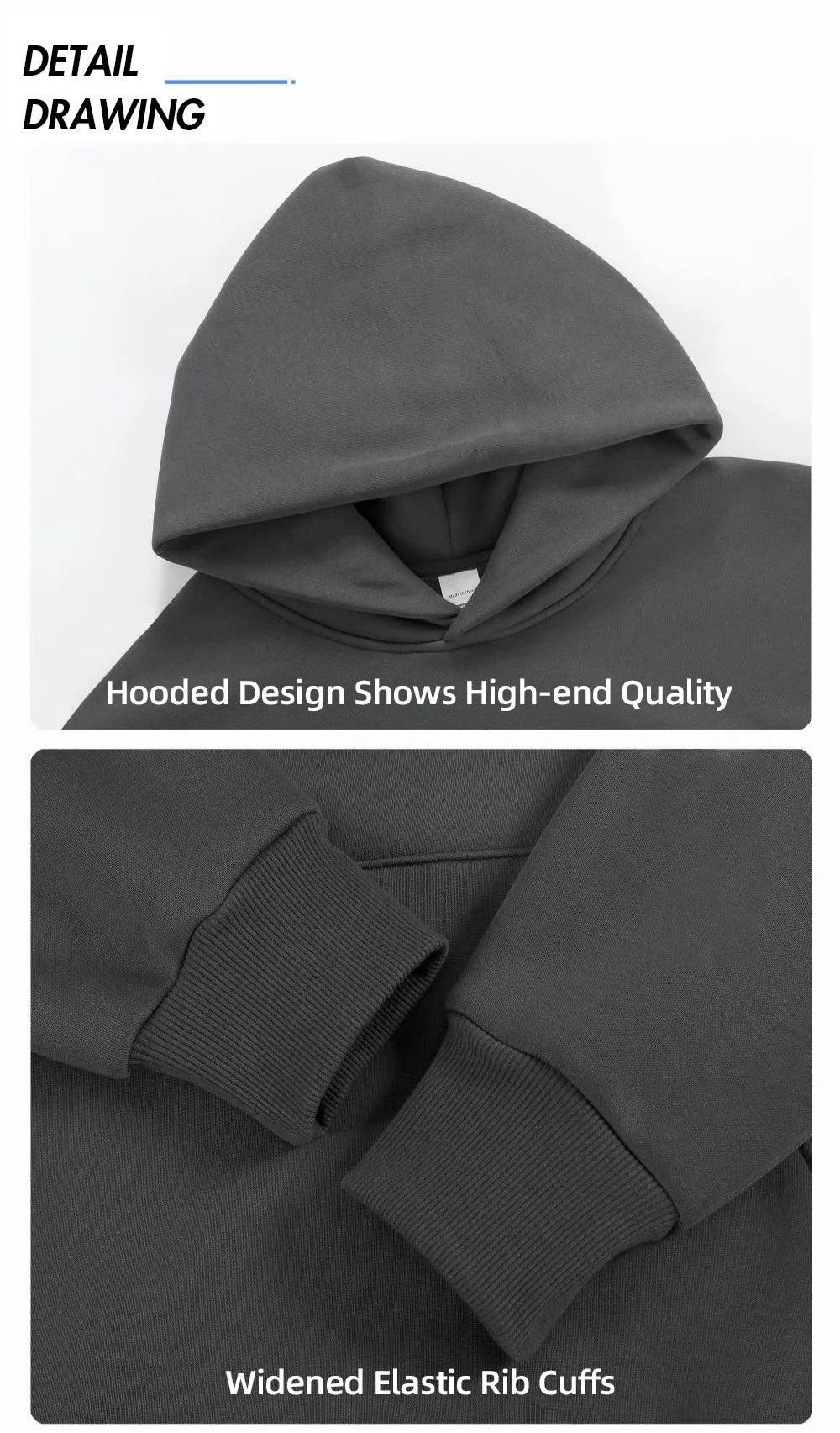 Men's Heavy Weight Polar Fleece Pullover Hoodie — 480gsm Thick Cotton Sweatshirt
