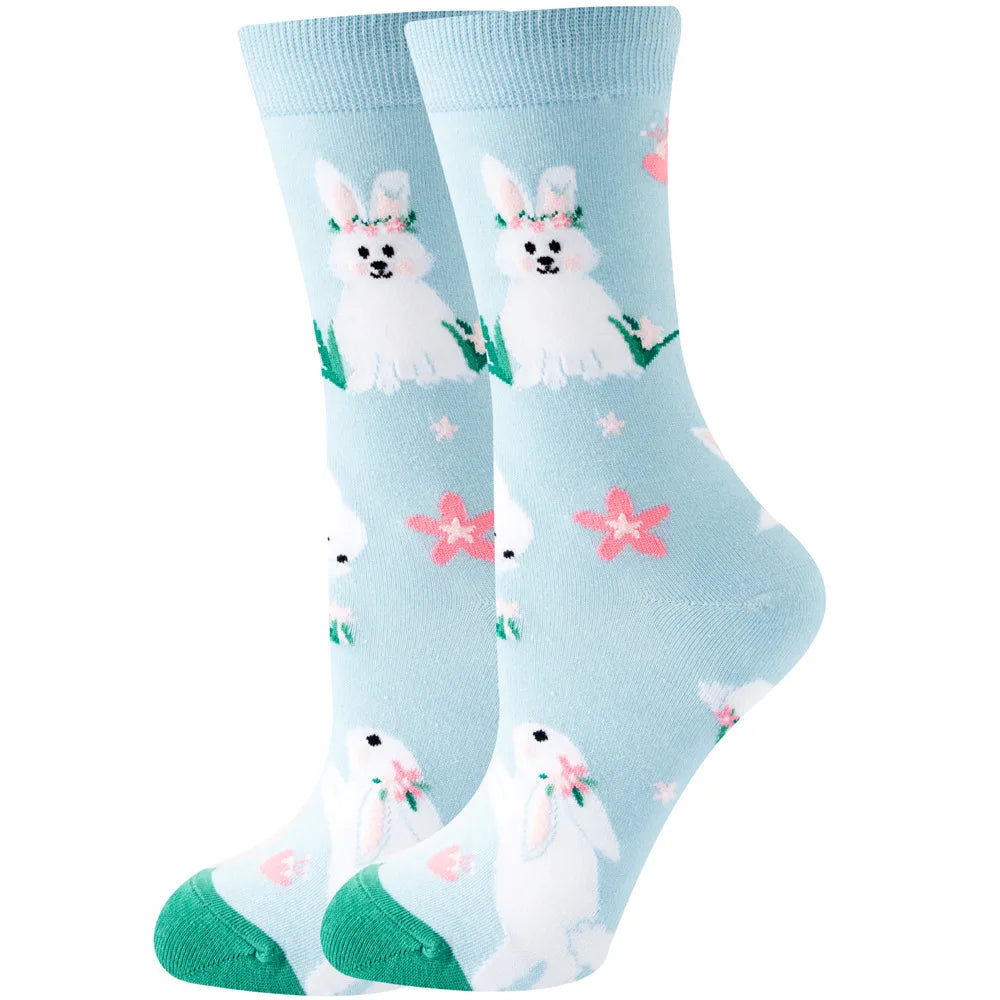 Women's Animal Print Socks – Cotton-Blend Crew
