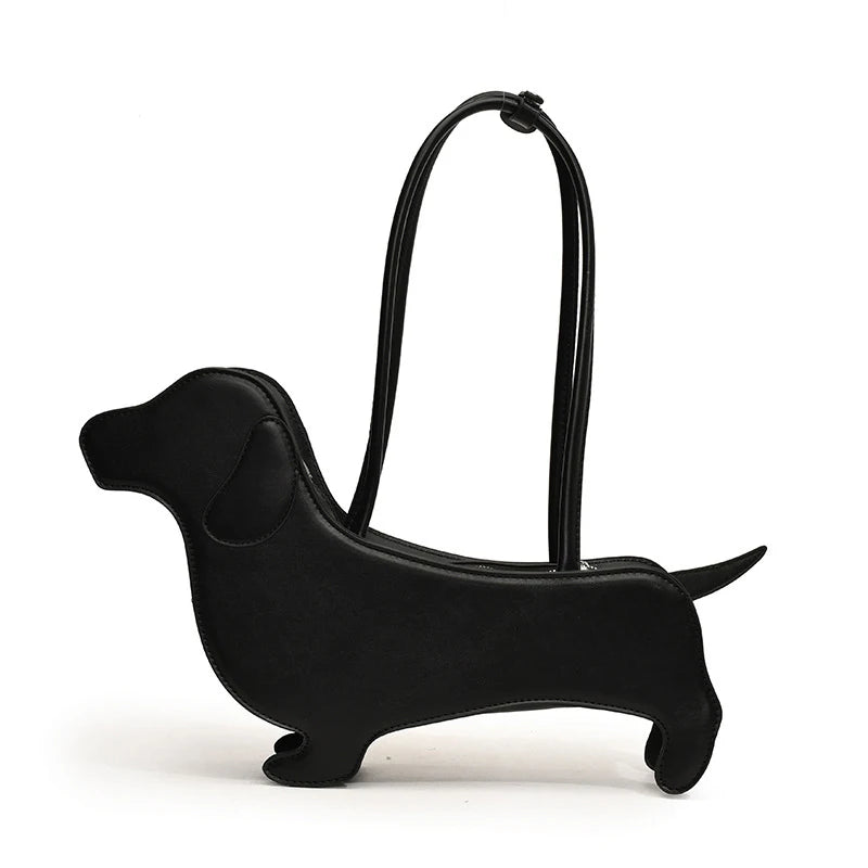 Funny Sausage Dog Kawaii Shoulder Tote Bag – Cute Creative PU Leather Handbag for Women